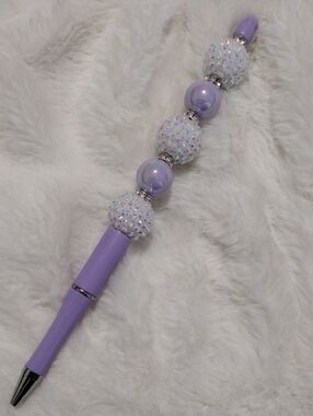Sparkling Lavender Beaded Tall Ballpoint Pen